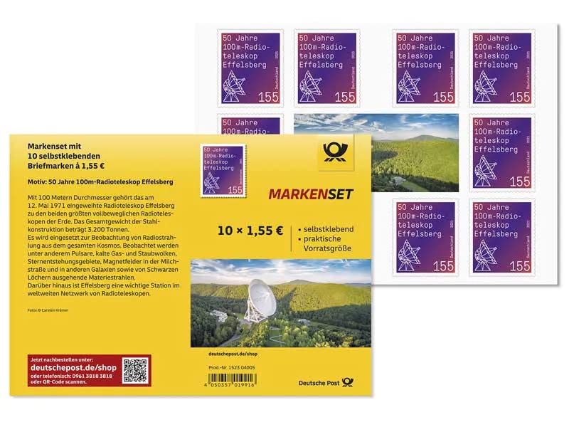 Markenset 10 x 1,55 Frankaturware 1,55 Euro Briefmarken selbstklebend Markenset stamp box + Becopa® Schutz