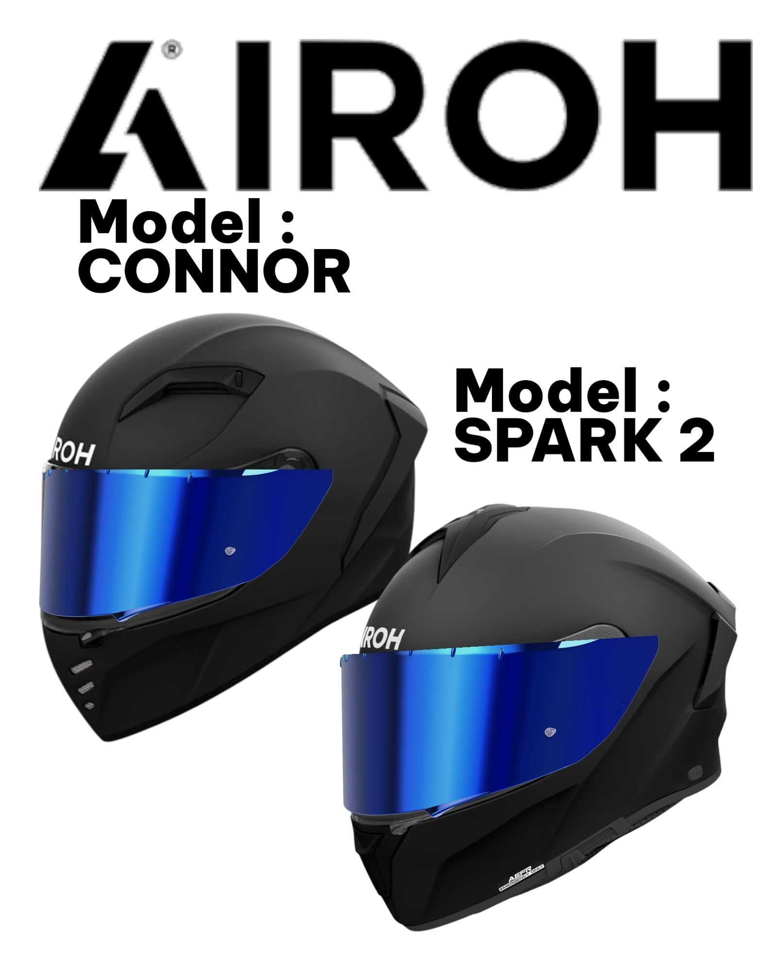 AIROH Visor Connor/Spark 2 Blue Mirrored