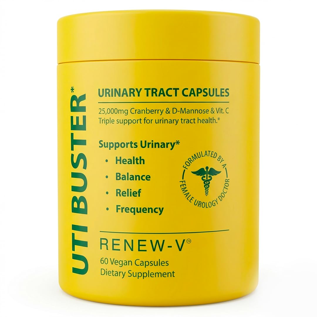 UTI Buster Urinary Tract Health Supplement with Cranberry, D-Mannose & Vitamin C - Supports Bladder Health and Daily Urinary Support - 60 Capsules