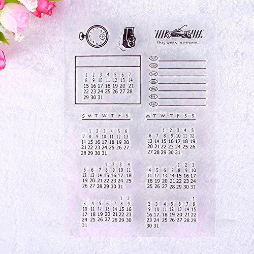 Calistouk Tampons DIY tampons transparente Creative en Silicone d'étanchéité DIY Album Craft Scrapbooking Décoration Calendrier