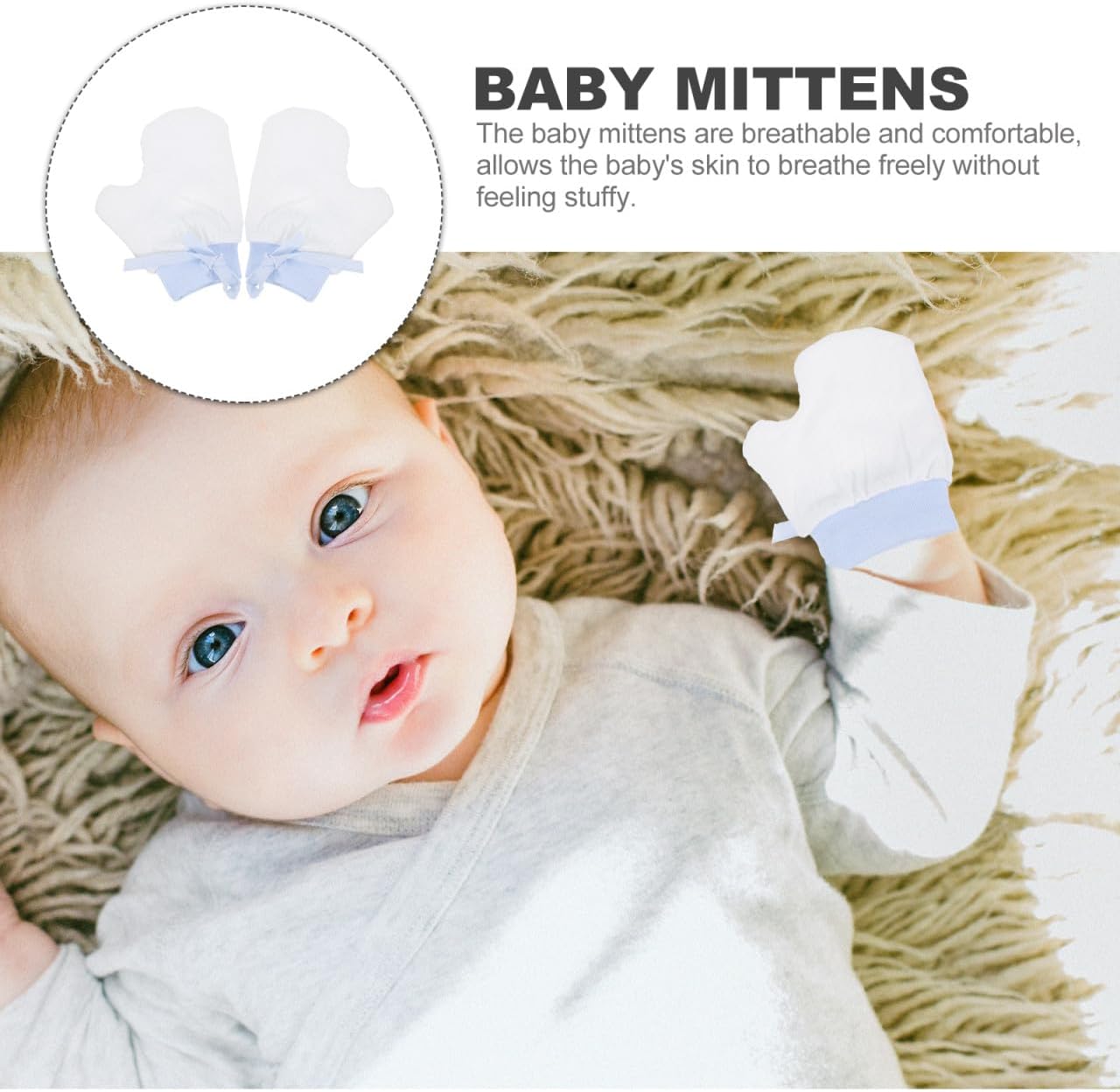 CALLARON Boy Girl Mittens Newborn Eating Gloves for Boys and Girls Teething Relief Mittens