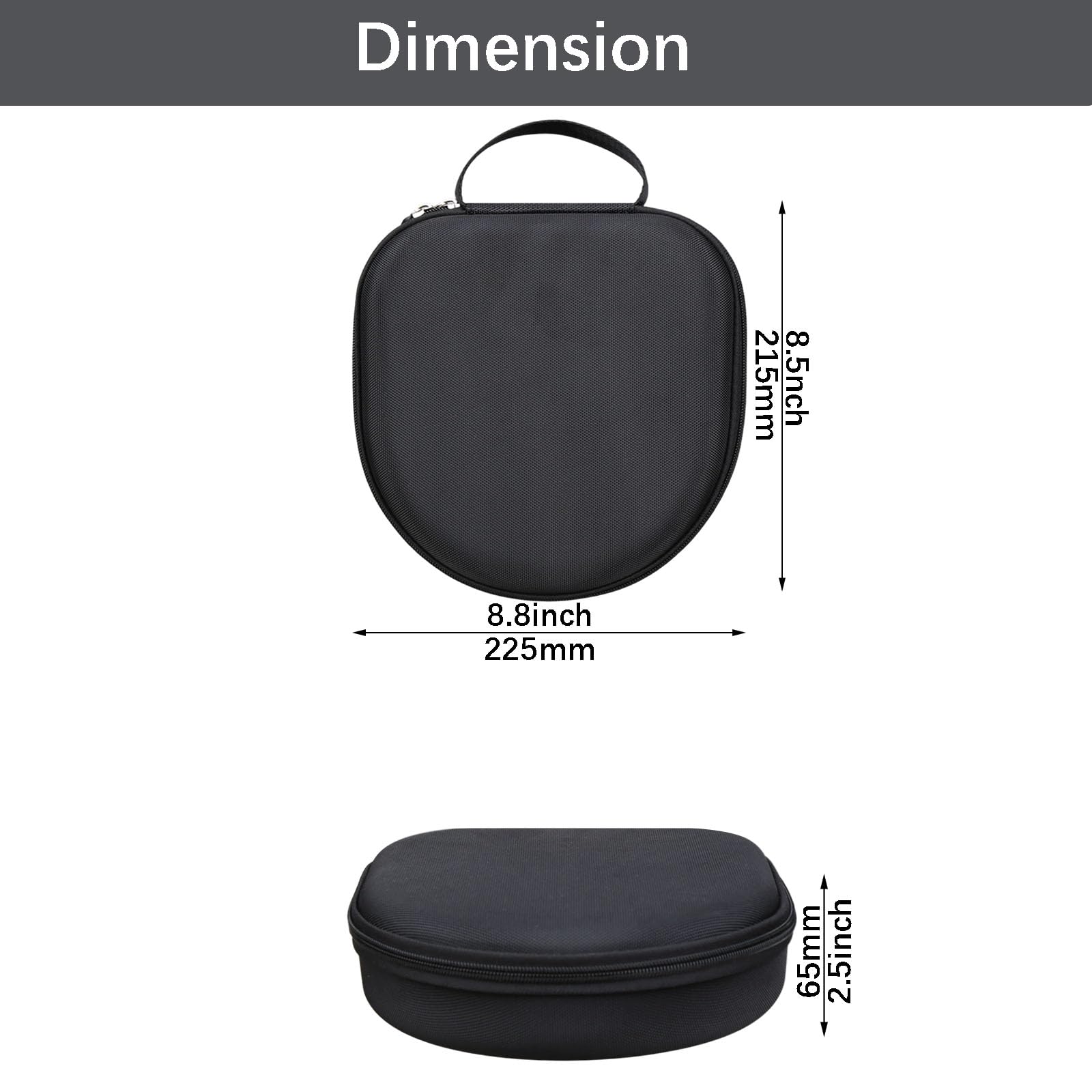 Custodia rigida in EVA compatibile con Apple AirPods Max/AirPods Max 2, custodia protettiva da viaggio portatile, organizer per cuffie e accessori (solo custodia)