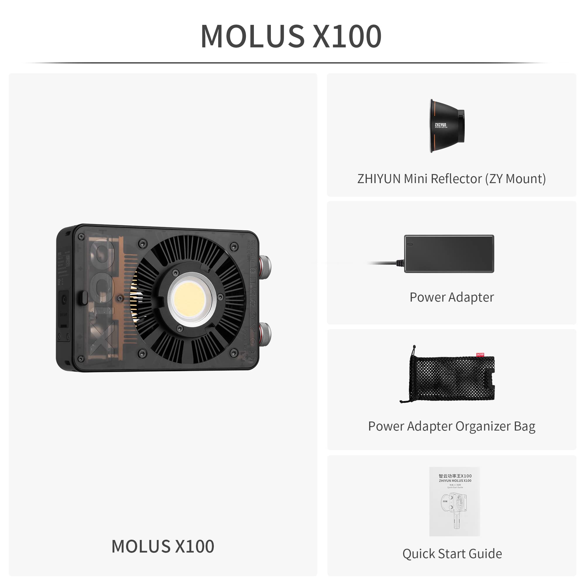 Amazon | ZHIYUN MOLUS X100 高パワーポケットライト 100W COB撮影