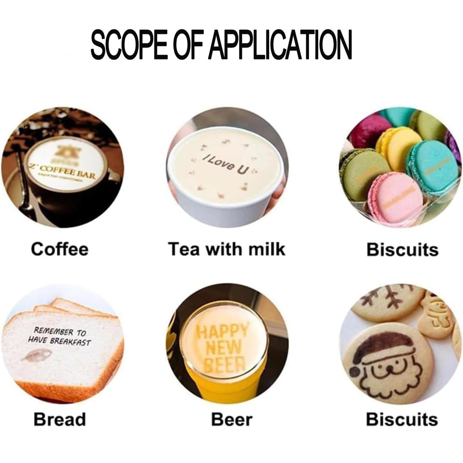 Impresora de inyección de tinta de alimentos para decoración de pasteles, impresora portátil de arte con leche para café, galletas, pan, macarrones, chocolate, decoración de bricolaje