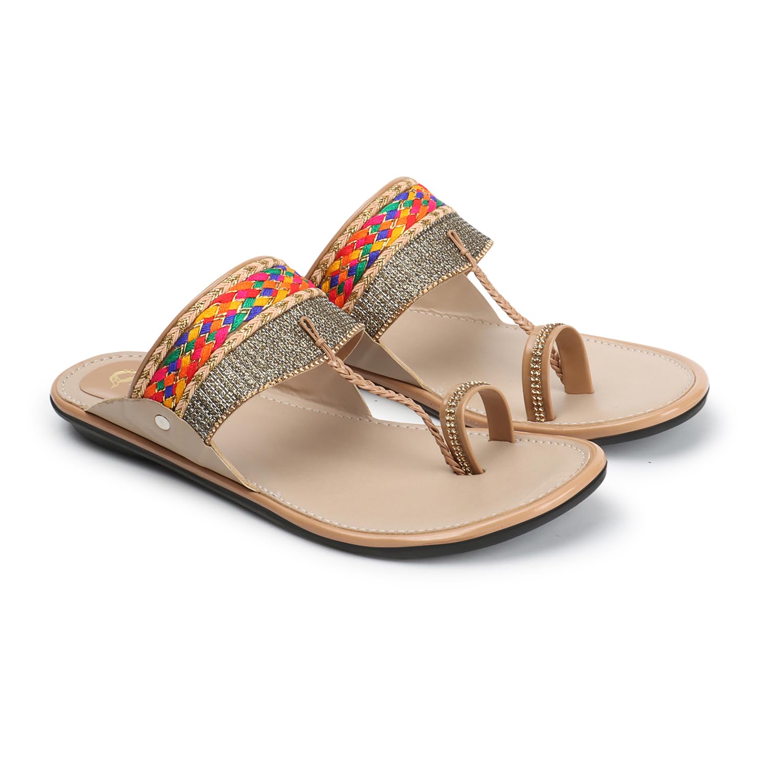 Ladies Hub Kolhapuri Chappal for Women Stylish Flat, Ethnic Slippers and Fashion Sandals Girls (Beige, 6) (B0D2J1W47G) Amazon Price History, Amazon Price Tracker