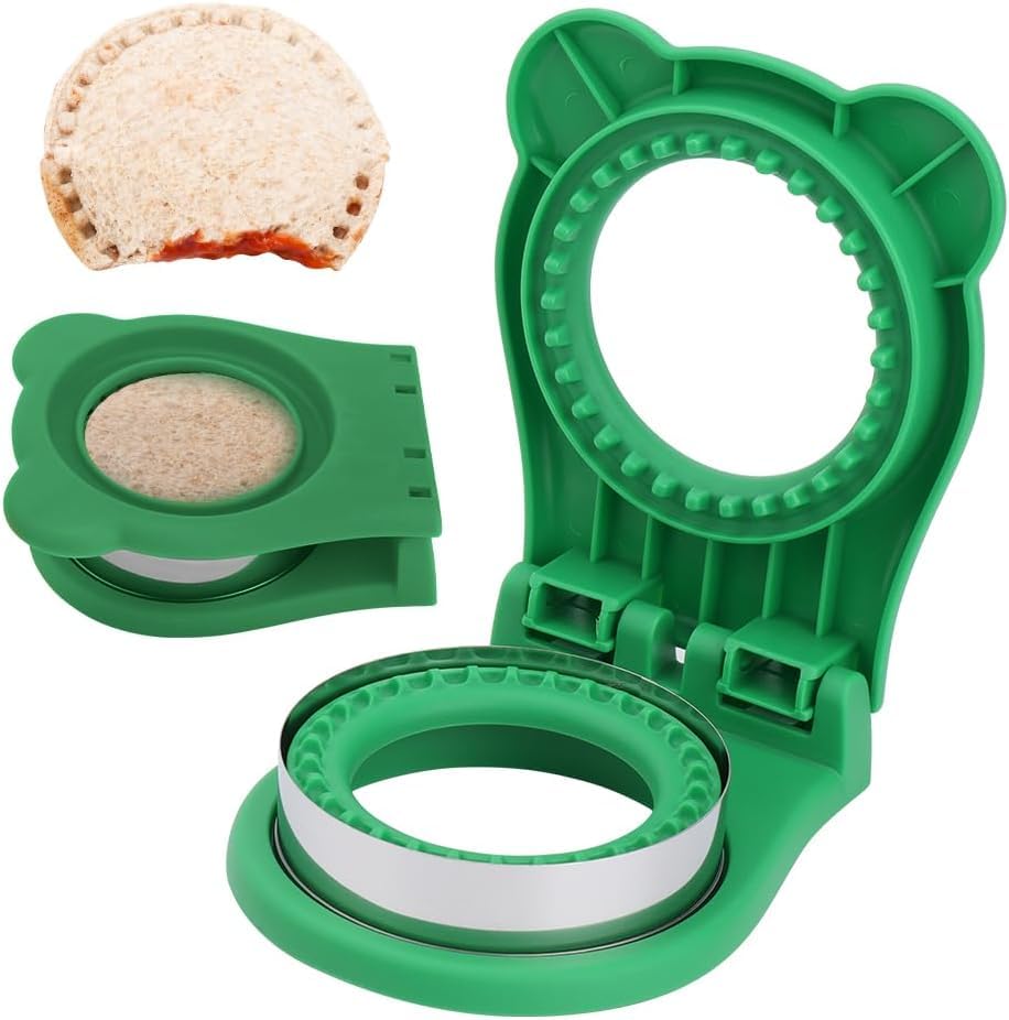 Sandwich Cutter and Sealer, Square Sandwich Maker, Decruster Sandwich Maker for Kids Lunch Uncrustable Sandwich Maker, Easy for School Lunchbox and Bento Box Multicolor (Round)