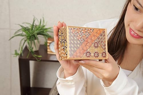 Miniatura 5 de HAKONE YOSEGI 21 pasos caja decorativa japonesa caja de rompecabezas de madera caja de regalo para el cerebro tarjetas de débito prepagadas caja