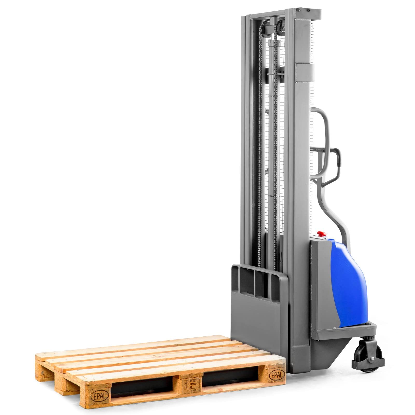 Pallit halbelektrischer Hochhubwagen SEMI | 3500 mm Hubhöhe | 1500 kg Tragkraft | 125 Ah Gel Batterie | Semi-elektrisch