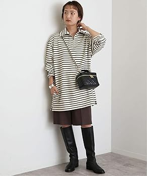 Amazon.co.jp: [スローブイエナ] 裏毛ボーダー ハーフZIPプルオーバー