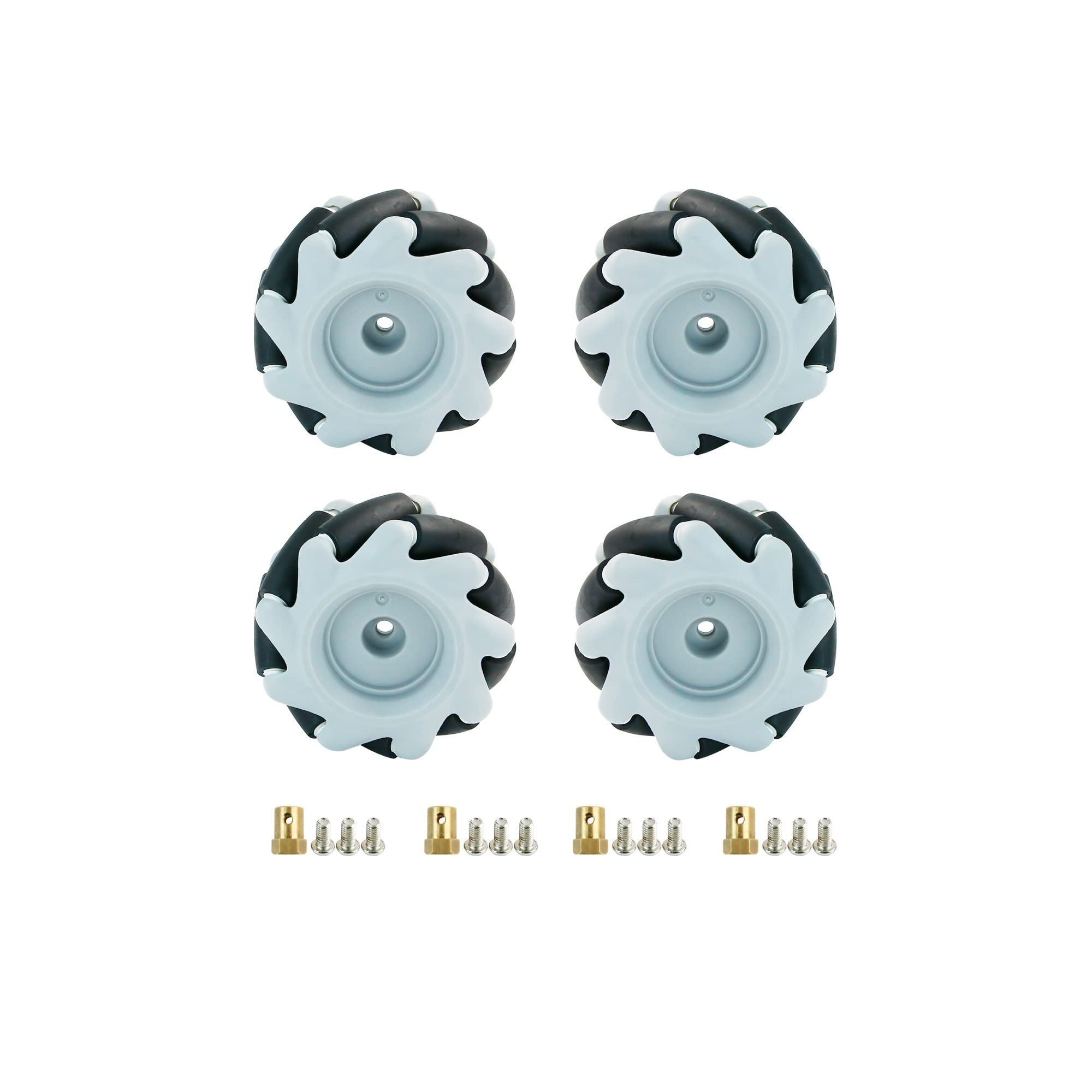 4pcs 6 5mm 68mm 80mm mecanum colección de Ruedas Bricolaje Robot Car Compatible con N20 TT Motor (Color : Version2)