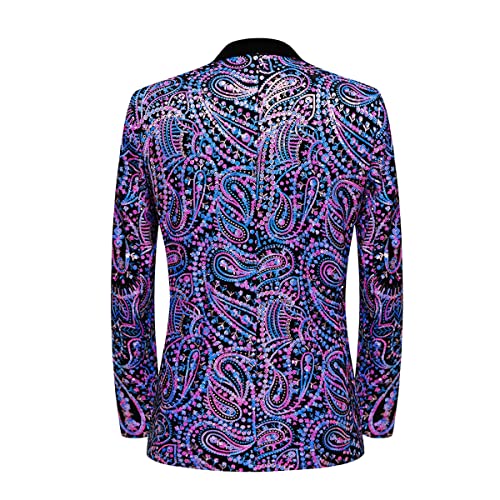 Men's Shiny Sequins Suit Jacket Classic Floral Suit Jacket Fashion,Suitable for Parties,Weddings,Banquets,Proms2