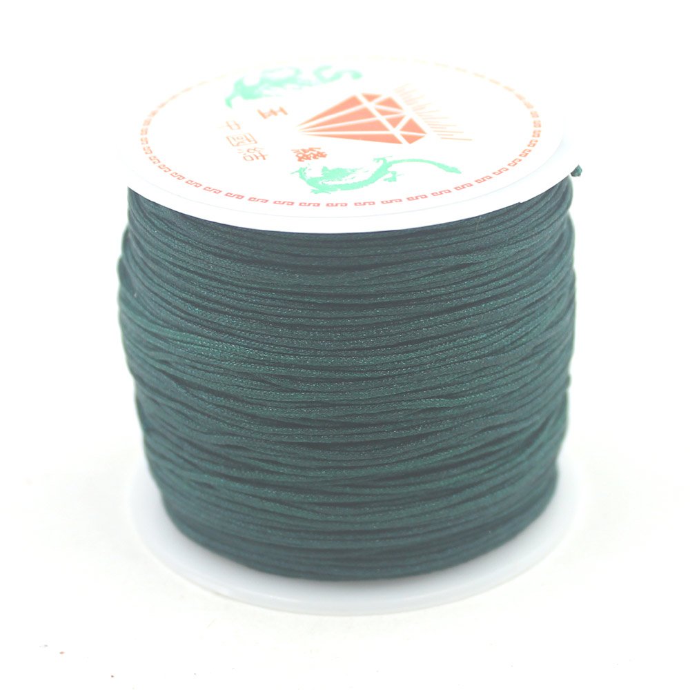 SR BGSJ Jewelry Making 0.8mm Chinese Tassel Beading Cord Thread Wire Knitting Rattail Knotting Cord 45M Per Roll 2 Rolls (Emerald)