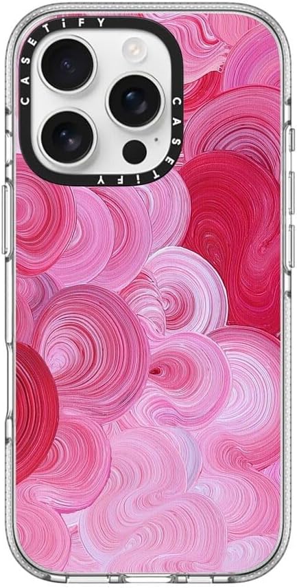 CASETIFY Clear iPhone 16 Pro Case [Not Yellowing / 6.6 ft. 3X Military Grade Drop Protection/Compatible with Magsafe] - Strawberry Dream - Clear