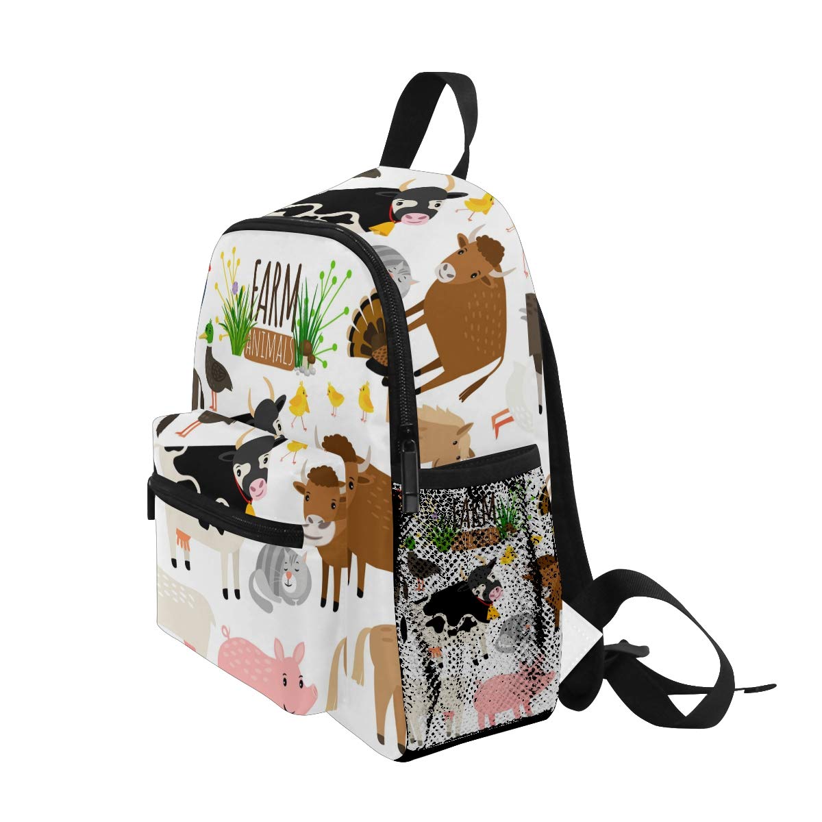 BALII Children's School Backpack Farm Animals Cow And Horse Pattern Multi Colour One Size Backpacks Backpacks, Multicolored, One Size, Backpacks - View #9