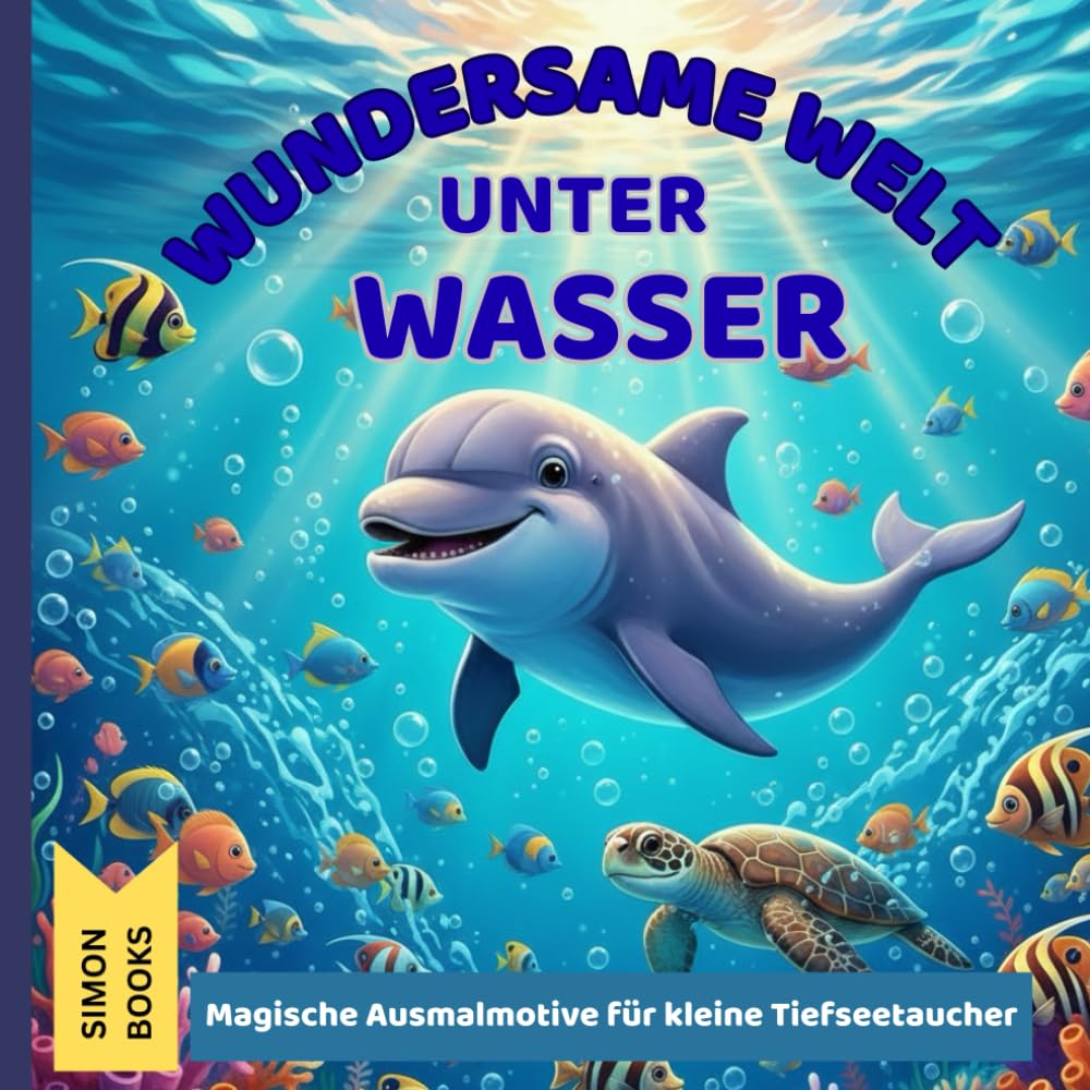 Wundersame Welt unter Wasser - Magische Ausmalmotive für kleine Tiefseetaucher: Kreatives Malbuch für Kinder ab 6 Jahren - Lustige Meeresbewohner, Delfine, Meerjungfrauen & Korallenriffe