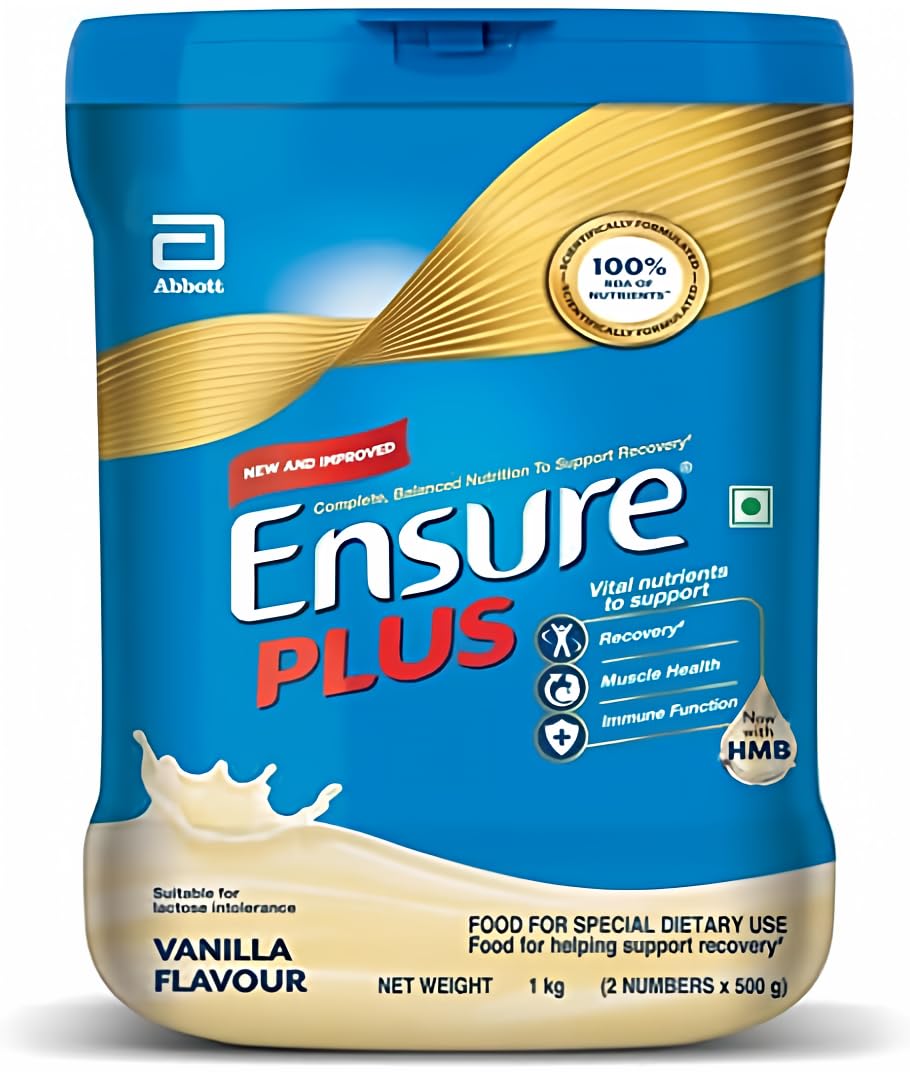 Hushveda – Herbalizing the Future Ensure Plus Powder - 1 Kg Vanilla, Blue Refill Pack