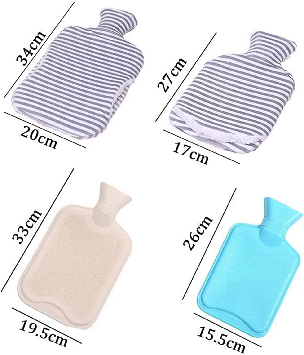 SKUZA Hot Water Bottle, Winter Hot Water Bottle Cover Warmer 2L Soft Bag Only Heat Large Hot Water Bottle Cover Knitted Reusable Hand Warmer Warming Bag (Color : Clear) (Color : Light Grey)
