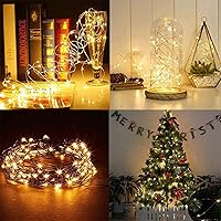 Vista 2 de Guirnalda de luces solares extralargas para exteriores, paquete de 2 unidades de 100 luces solares LED de 39 pies para exteriores, alambre de cobre