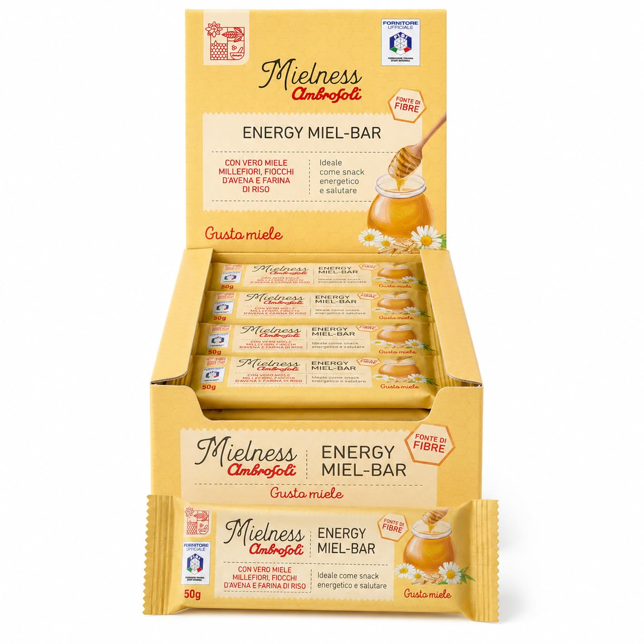 Ambrosoli Energy Miel-Bar, Barrette al Miele Snack Energetico x30