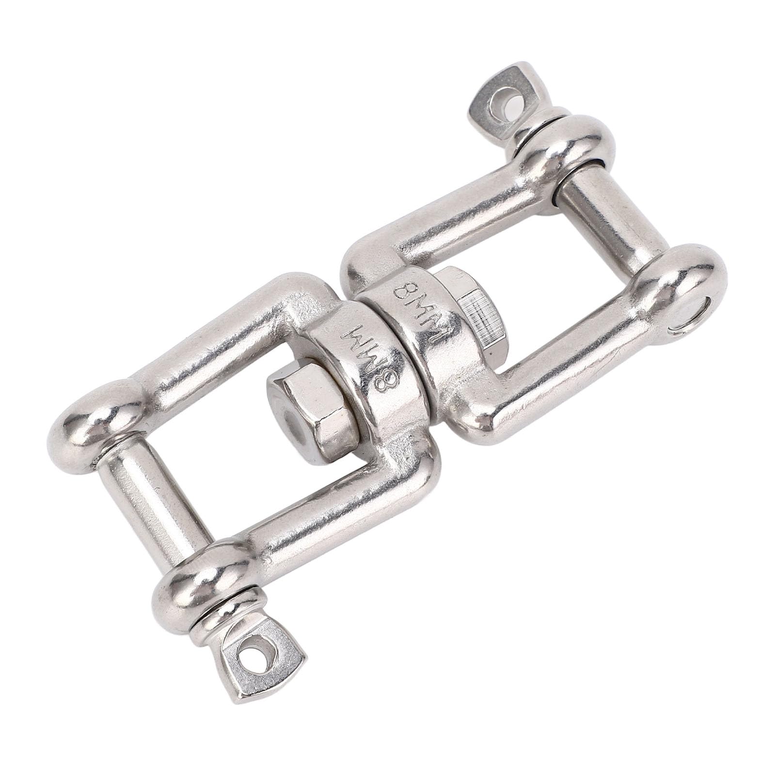 Aqxreight Boat Double Shackle Stainl Steel Double Ended Shackle 8 Shaped Connector Marine Device for Ships Boat Yacht 10mm, Load Bearing 500kg 1102.3lb Chain Not Enhances