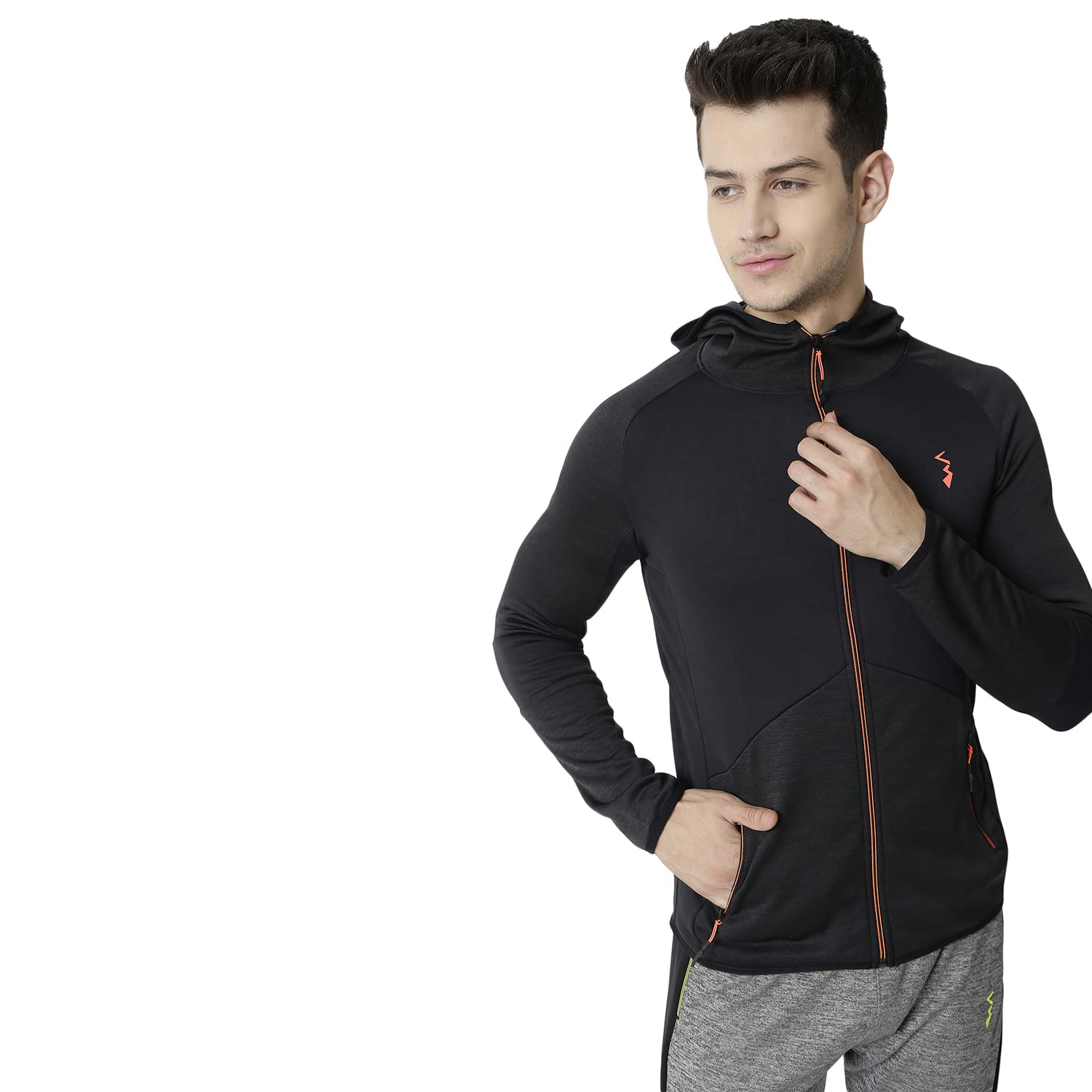 cahoot Men's Zip-Front Activewear Hoodie with Reflective Detail for Casual Wear | Hooded Neck | Long Sleeve | Zipper Closure | Polyester Jacket Crafted with Comfort Fit for Everyday Wear-picture-37