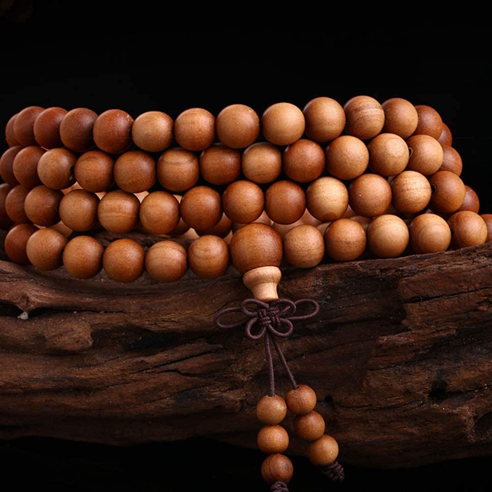 Cuentas de oración, Collar de Cuentas, Pulsera, 108 Cuentas de oración, Collar de sándalo Budista Tibetano, joyería Elegante Hecha a Mano de Navidad y Acción de Gracias (tamaño: 10 mm) (Color: un