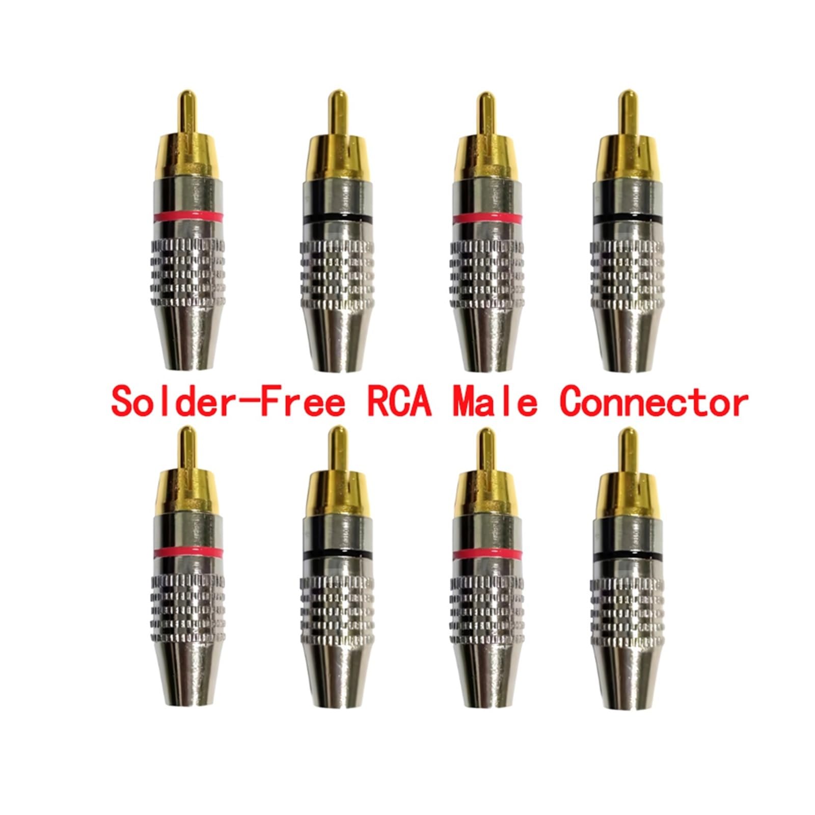 Prise RCA sans soudure plaquée or – Connecteur vidéo verrouillable for haut-parleurs, récepteurs et systèmes AV(Red,40 PCS)