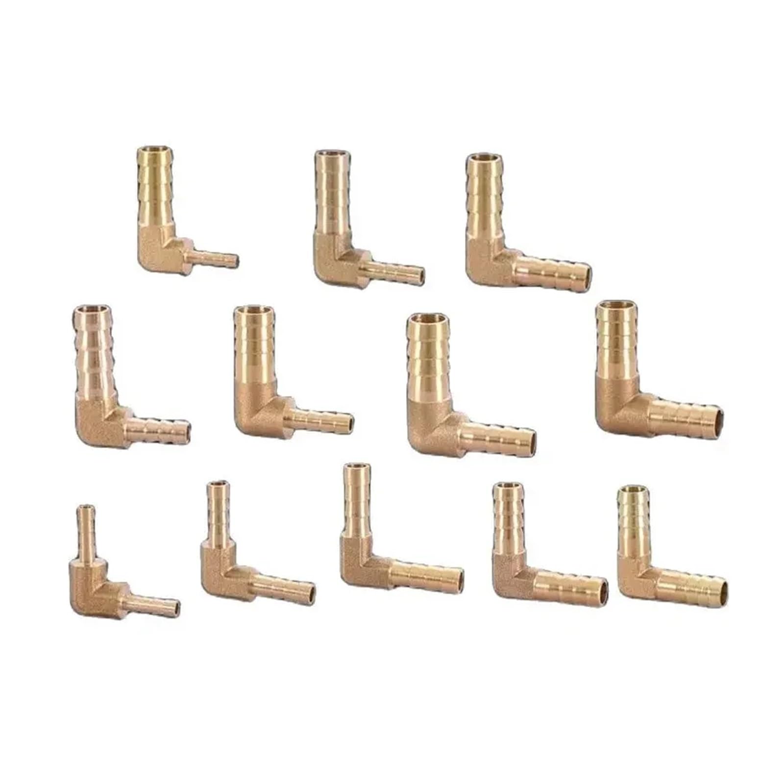 Accesorios para tuberías de riego, Codo de Pagoda Doble latón, Conector Reductor púas Igual, Manguera 4-25mm, instalación tuberías riego(12mm to 10mm)