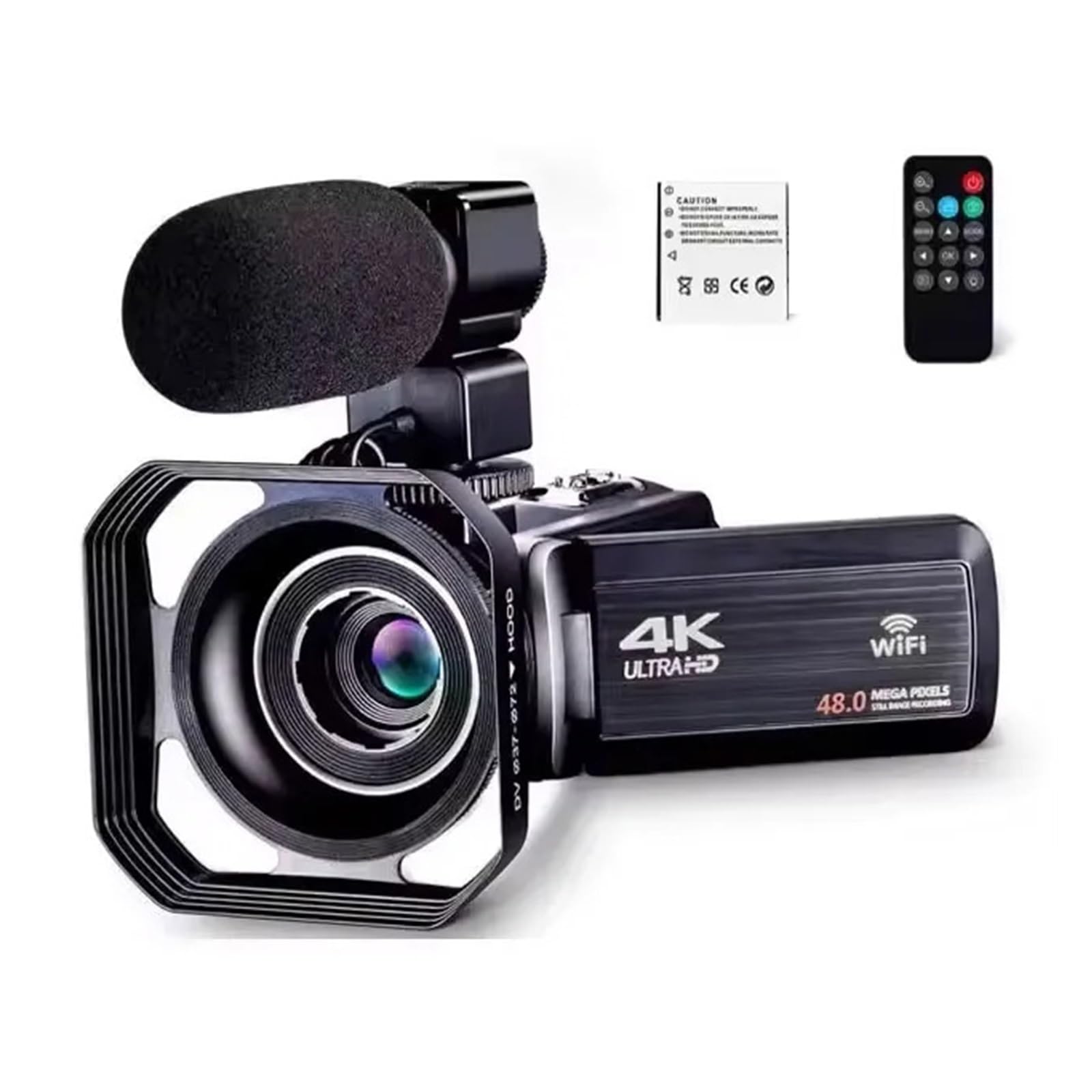 4K Ultra HD 30MP WiFi 16X Digital Zoom DV Camcorder Digital Video Camera with 270 Degree Rotation Touch Screen Camera (Lens Microphone)-picture-23
