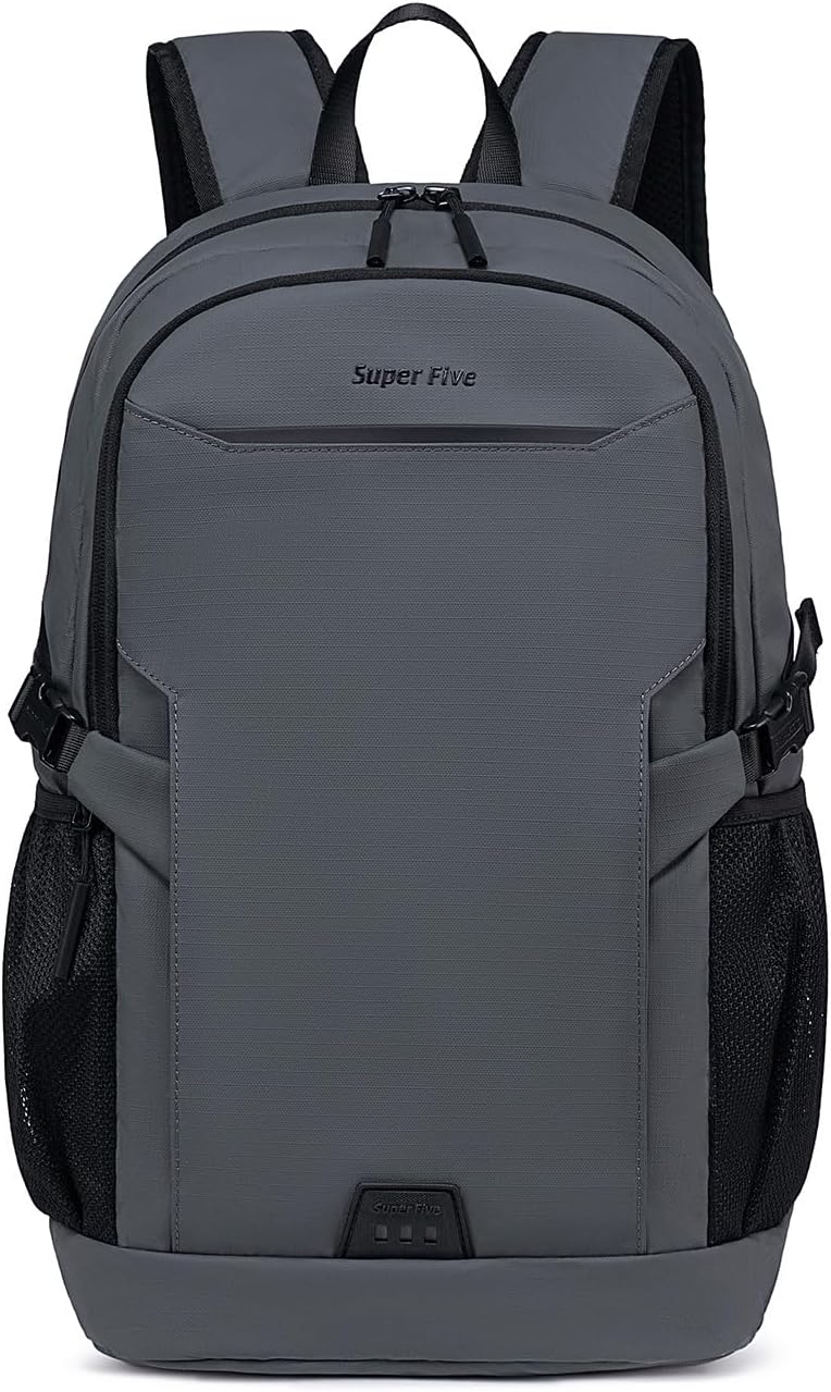 Cassia Laptop Backpack – 27.4L Water-Resistant Polyester Travel & Work Bag with Trolley Strap, Reflective Logo, Multi-Function Pockets – Fits 15.6” Laptop