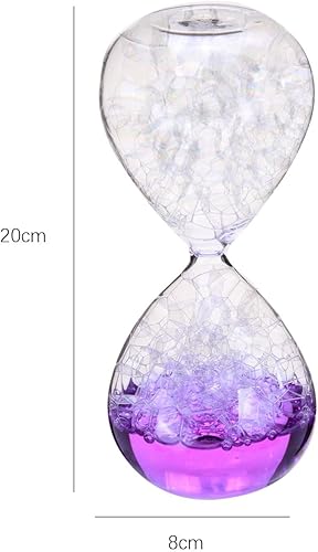 Miniatura 6 de Reloj de arena de cristal de burbujas de ensueño creativo hecho a mano, regalo de cumpleaños líquido para amante, sala de estar, aula, morado