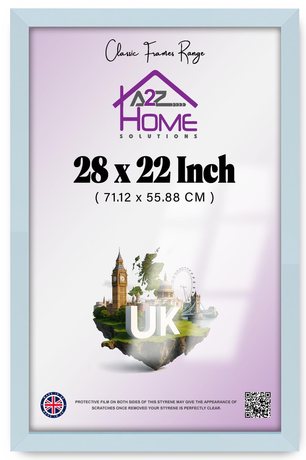 A2Z Home Solutions® Large Wall Picture Frame Stunning Look Quality Backing Landscape & Portrait Display Photo Frame For Wall Poster Canvas Painting Certificate Art Gallery (22x28 cm, Light Grey)