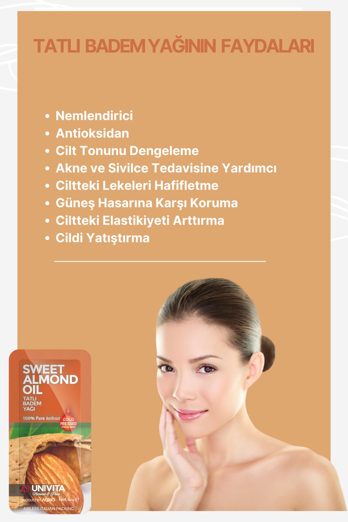 100% Natural No Additives Sweet Almond Oil - 20 Day Care Cure - 80ml (4ml x 20), 24 ml (Pack of 1) - Image 3