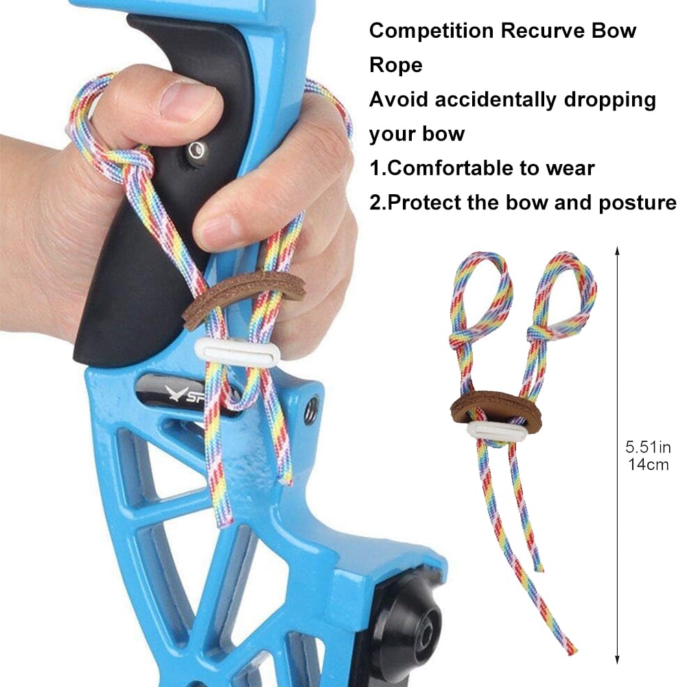 Sangle de Tir à l'arc,Tir à l'arc Doigt Sling,Tir Arc Finger Sling,Dragonne Doigts tir à l'arc,Sangle Réglable Raite à Main,Réglable Corde d'arc Tir à l'arc de Doigt d'arc Classique