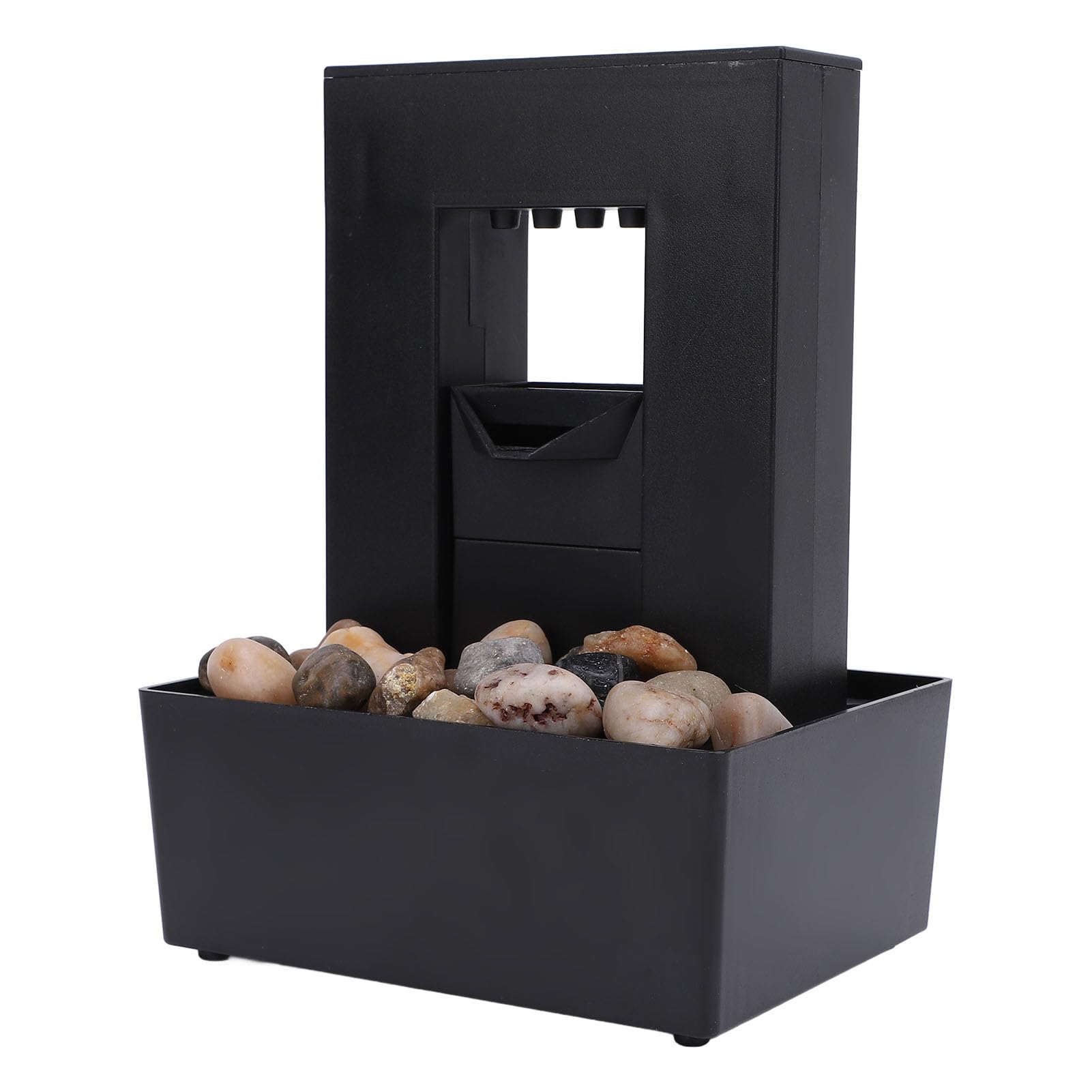 Fuente de Agua de Mesa, Mini Fuente de Agua Interior con Batería Ligera y Guijarros, Fuente de Mesa Interior, Adorno de Fuente de Relajación de Sonido para Mesa, Oficina,