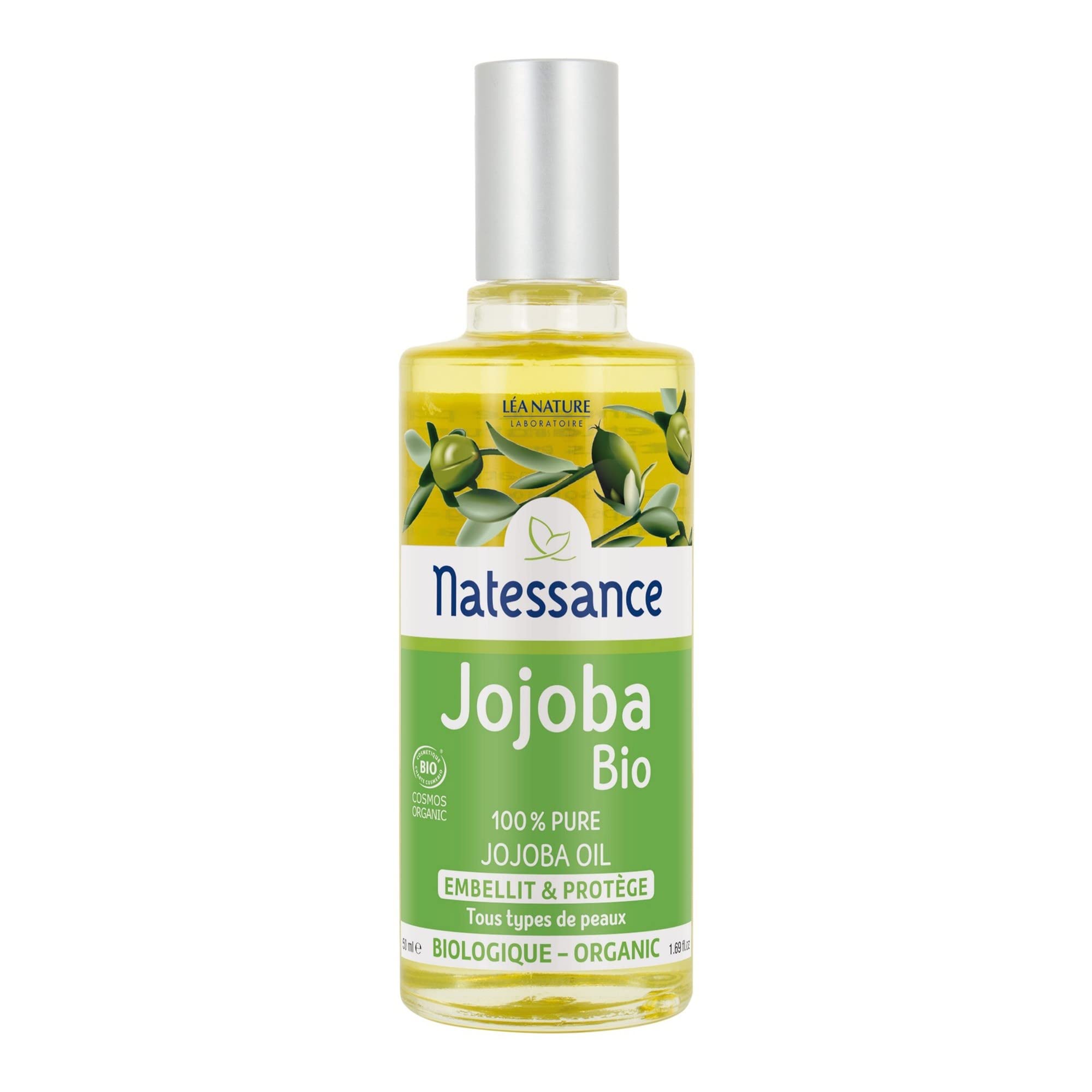 Natessance Certified Organic Cosmetic Bio Jojoba Oil, 50 ml, Lot of 2
