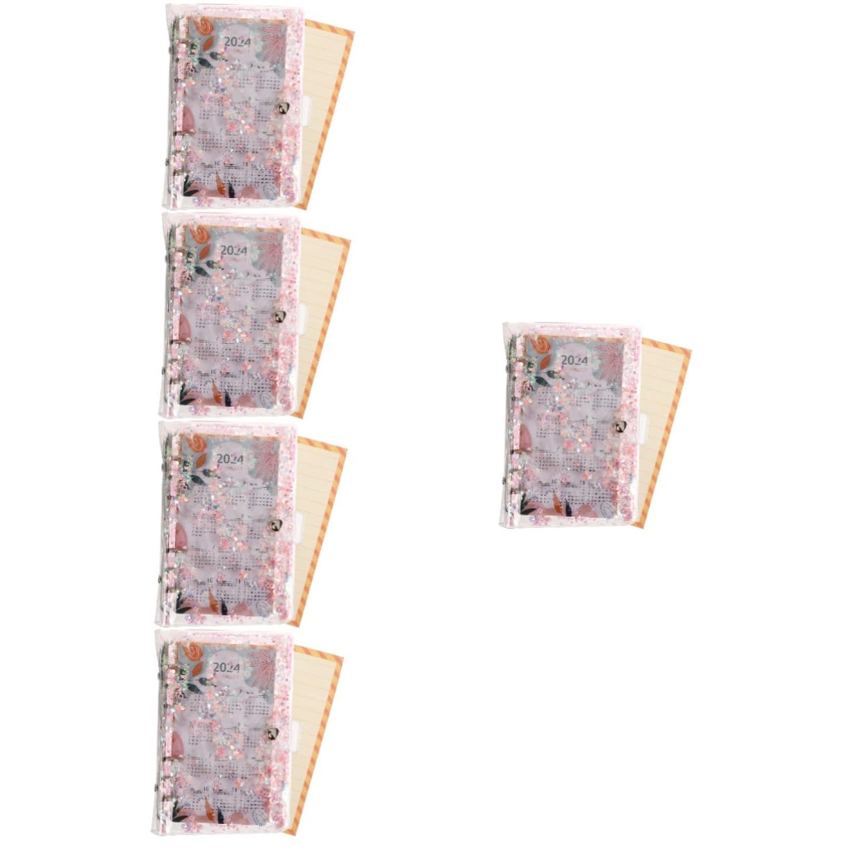 DOITOOL 5 Set Notebook con Glitter e Raccoglitore Sciolti per Pianificazione e Scrapbooking Copertura Rimovibile per e Progetti