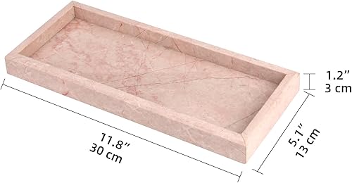 Miniatura 56 de Bandeja de tocador de baño de mármol, bandeja de tocador de lujo natural para el hogar, cocina, baño, bandeja decorativa de piedra para encimera
