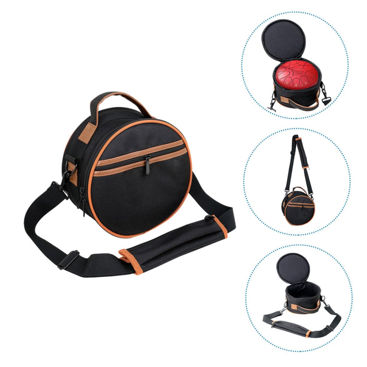 ibasenice Bolsa Para Instrumentos De Percusión Bolsa De Almacenamiento Portátil Para De Lengüeta De Acero Correas De Hombro Acolchadas Estuche Para