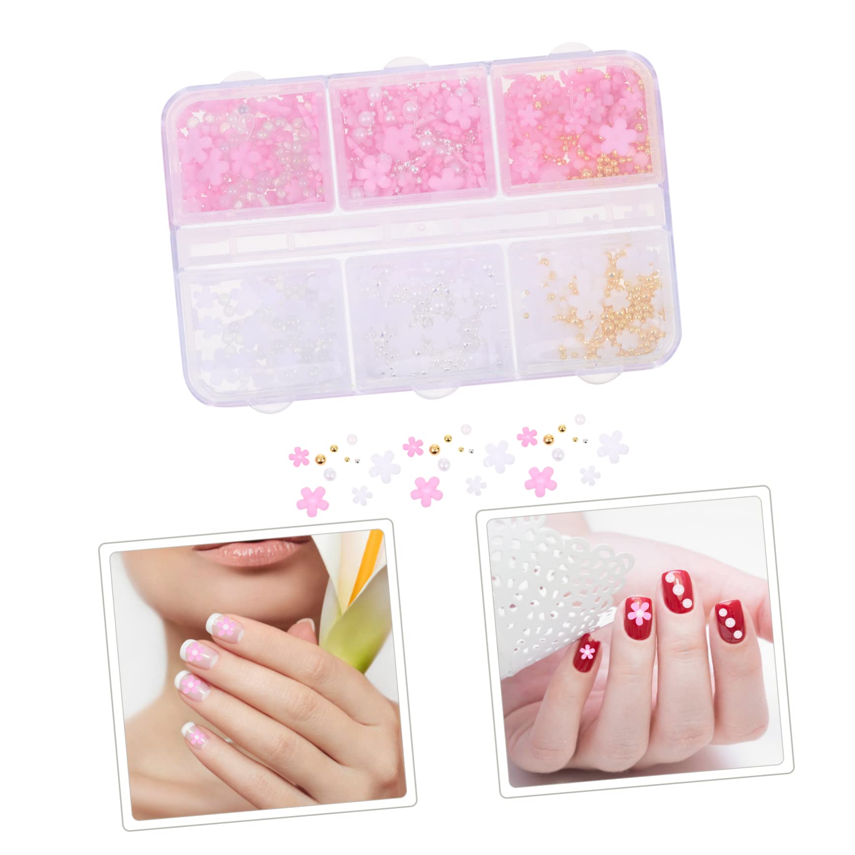 VICASKY Nail Art DIY Charms Set 3D Flower Charms Delicate Resin Nail Adornments