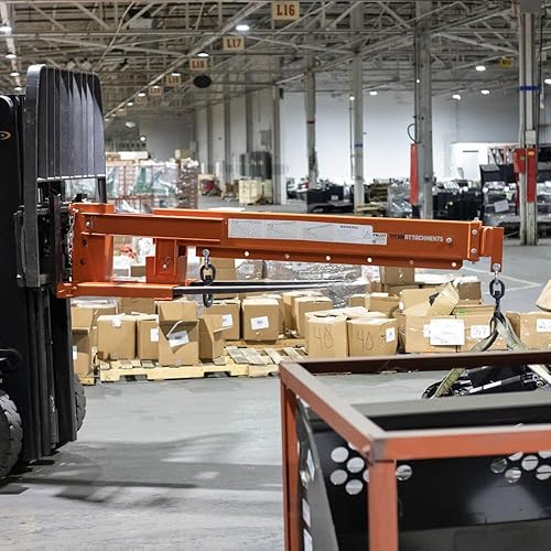 Miniatura 15 de Titan Attachments Pluma telescópica de horquilla de grúa montada en horquilla, telescopios manuales de 31-79 pulgadas, capacidad de elevación