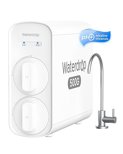 Miniatura 1 de Waterdrop Filtro de agua de ósmosis inversa de pH mineral alcalino G5P500A, certificado NSFANSI 58 y 372, sistema de ósmosis inversa de 8 etapas,