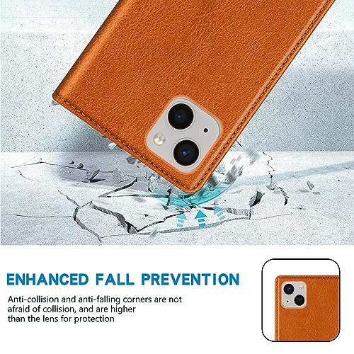 Image of ZZXX for iPhone 13 Mini Wallet Case Strong Magnetic 5.4 inch,Brown