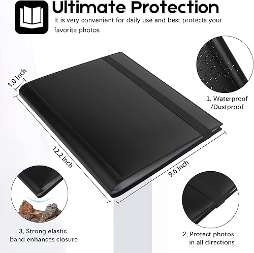 Miniatura 4 de Álbum de fotos de 8.5 x 11 pulgadas con capacidad para 68 fotos, carpeta de arte para imágenes de 8.5 x 11, álbum de recortes de 8.5 x 11 pulgadas,