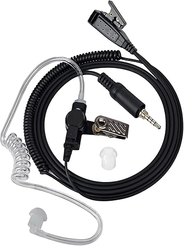 HYS Auriculares de vigilancia de radio de seguridad con tubo de bobina acústica transparente, kit de audio para YAESUVertex Radio VX-6 VX-7E VX-120