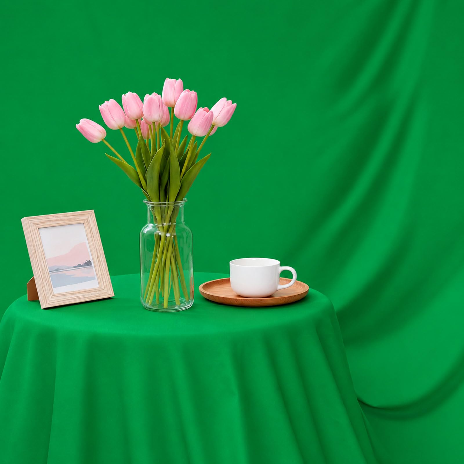 Sfondo fotografico bianco, 3 x 3 m, pieghevole, in poliestere, lavabile, per studio fotografico, riprese fotografiche, video, TV, fotografia alla moda (verde, 3 x 6 m)