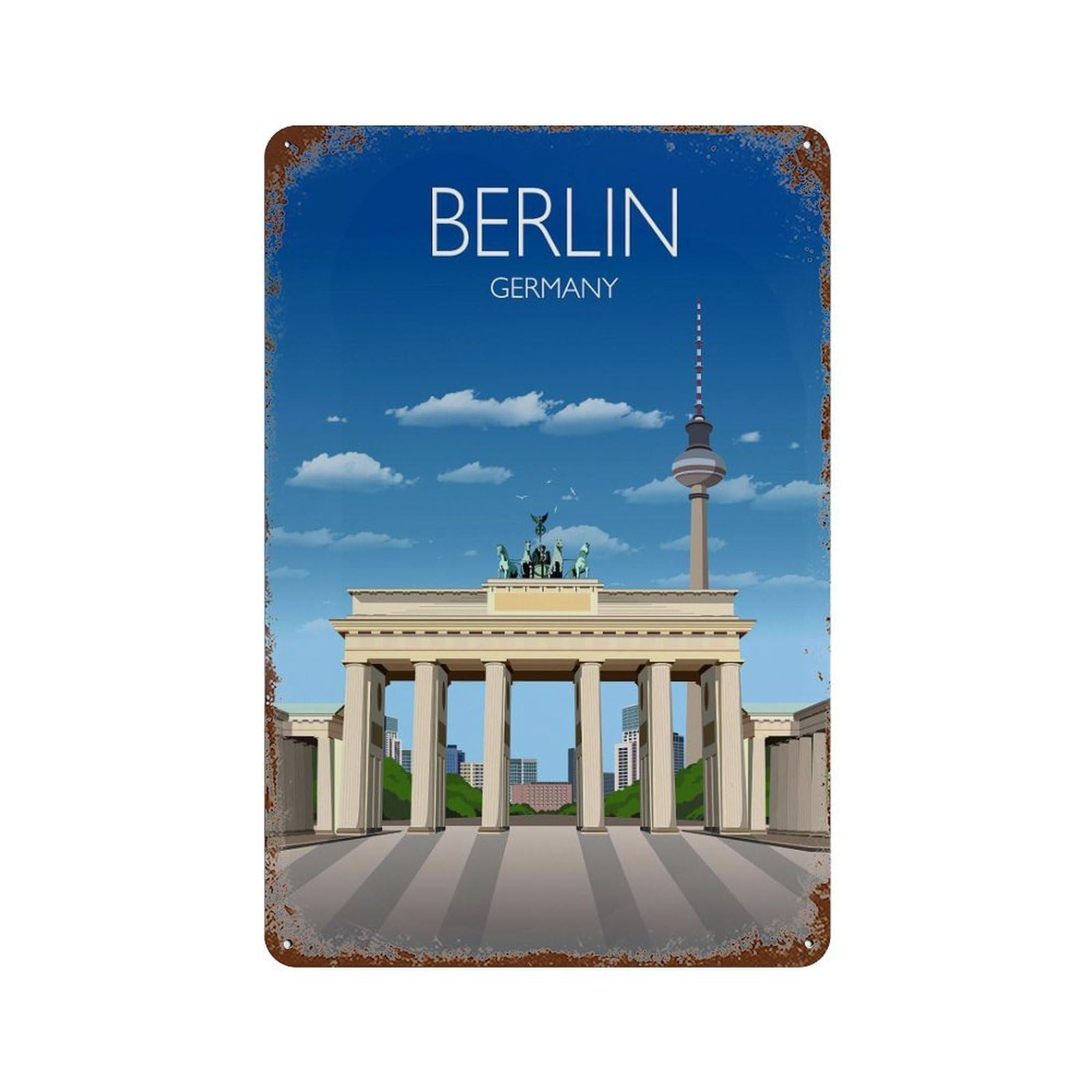 xiaoxiaoshen Travel of Berlin Germany Wall Decor Art Metal Tin Poster Modern Home Decor Art Home Bar Shop Decorations Vintage Sign 30x20cm