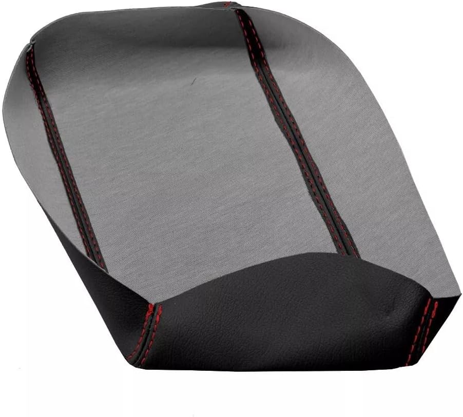PVC Console Lid W/Cupholder Cover Compatible with Ford Ranger 2000-2006 (Black, Red Stitch)