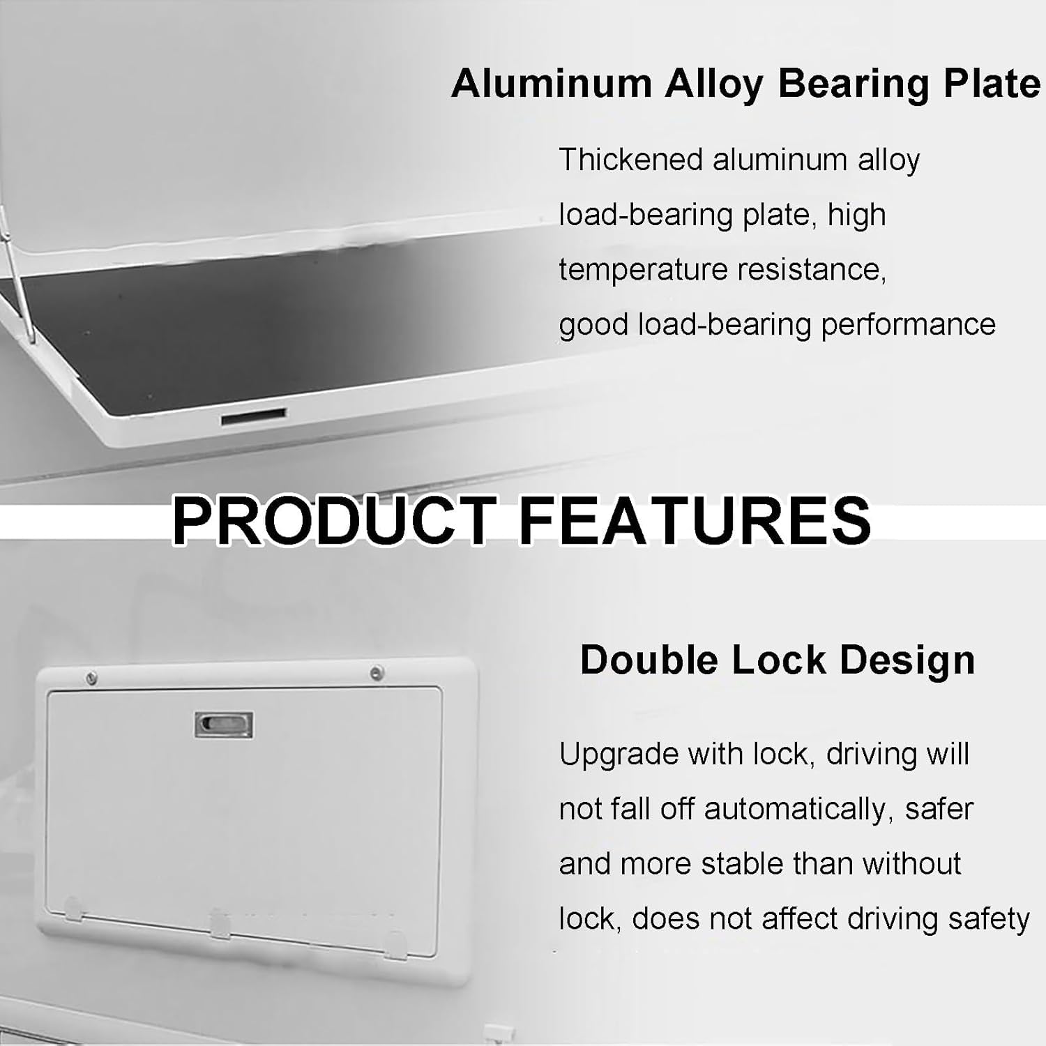 Wandklapptisch für Wohnmobile und Camper Zubehör, Klapptisch Wandmontage Aluminium Weiß 80x45cm, Wohnwagen Tisch mit 25KG Tragfähigkeit für Picknick im Freien