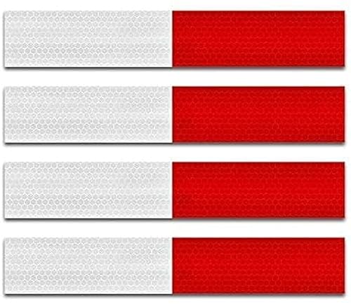 Cinta reflectante, cinta reflectante para remolques, 2 x 12 pulgadas, paquete de 20 tiras reflectoras de seguridad autoadhesivas impermeables para